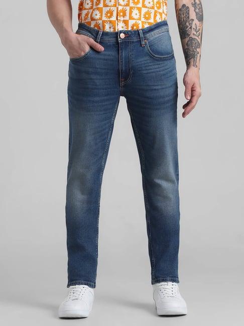 jack & jones mid blue skinny fit jeans