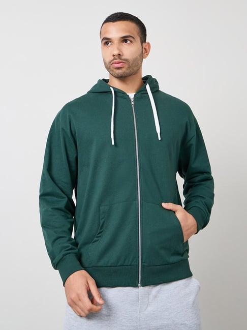 styli green relaxed fit hooded sweatshirt