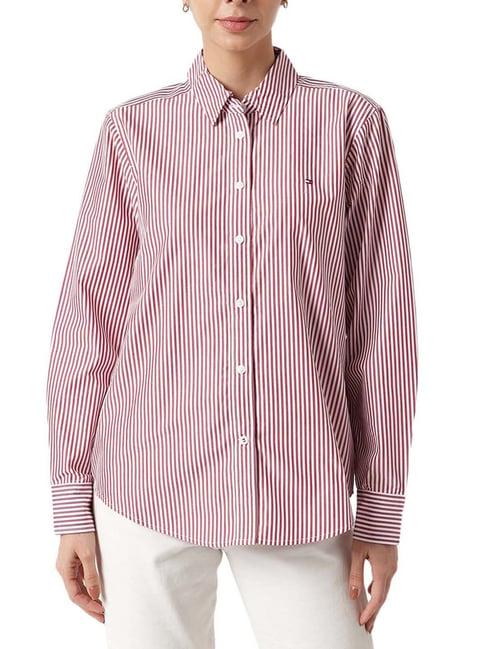 tommy hilfiger regatta red stripes relaxed fit shirt