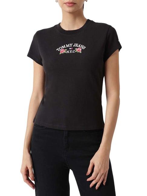 tommy hilfiger black logo slim fit t-shirt