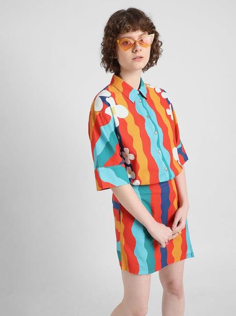 only multicolor printed shirt