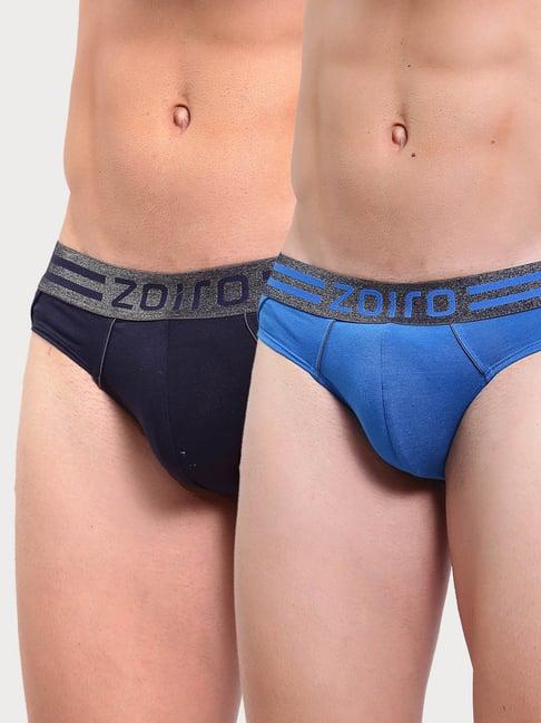 zoiro sky diver & navy regular fit briefs - pack of 2