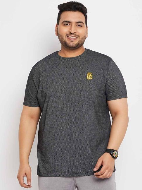 bigbanana light black cotton regular fit texture t-shirt