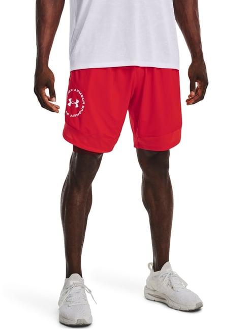 under armour red loose fit sports shorts