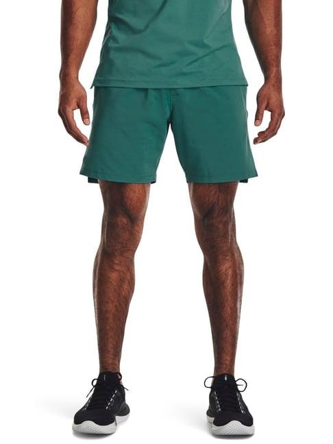 under armour green super fit sports shorts