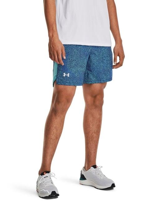 under armour blue super fit printed sports shorts