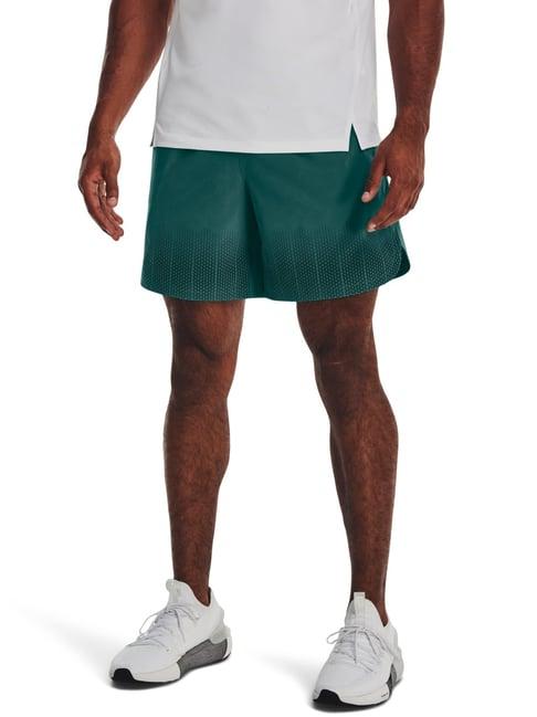 under armour green super fit self pattern sports shorts