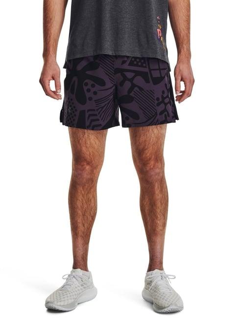 under armour black super fit printed sports shorts