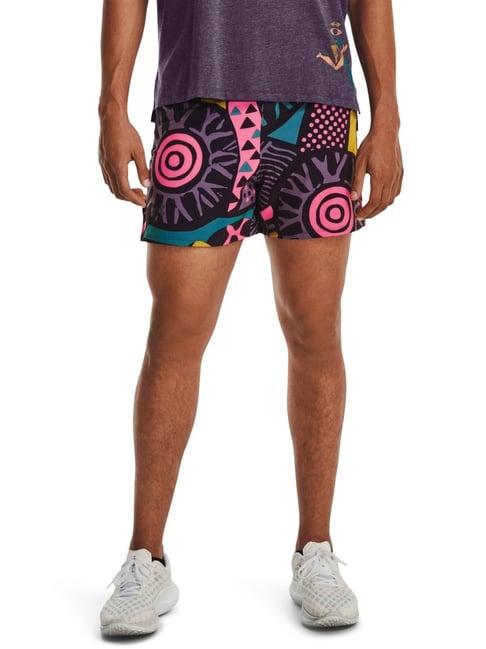 under armour purple super fit printed sports shorts