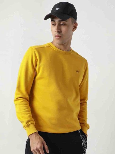 wildcraft yellow regular fit sweatshirt