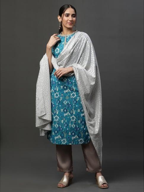 aurelia silver printed dupatta