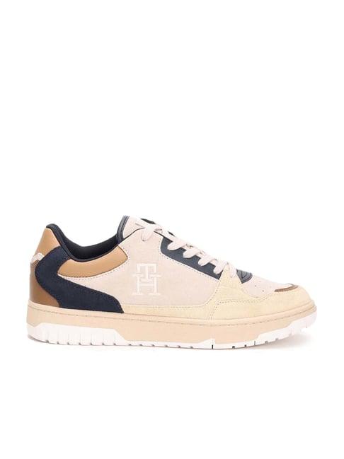 tommy hilfiger men's beige casual sneakers