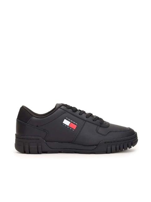 tommy hilfiger men's black casual sneakers