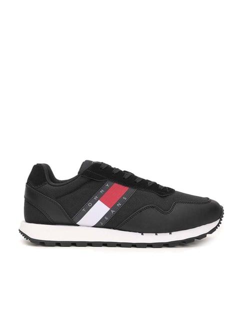 tommy hilfiger men's black casual sneakers