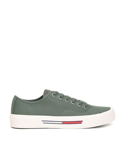 tommy hilfiger men's green casual sneakers