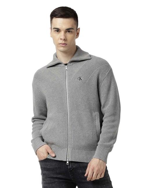 calvin klein jeans mid grey comfort fit sweater