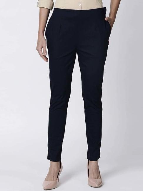 twin birds black cotton trousers