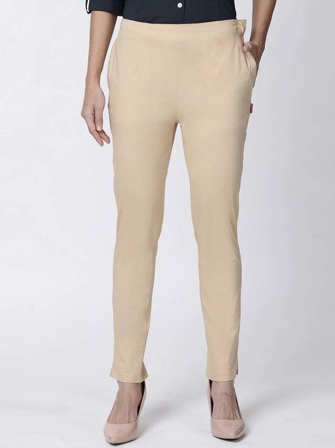 twin birds beige cotton trousers