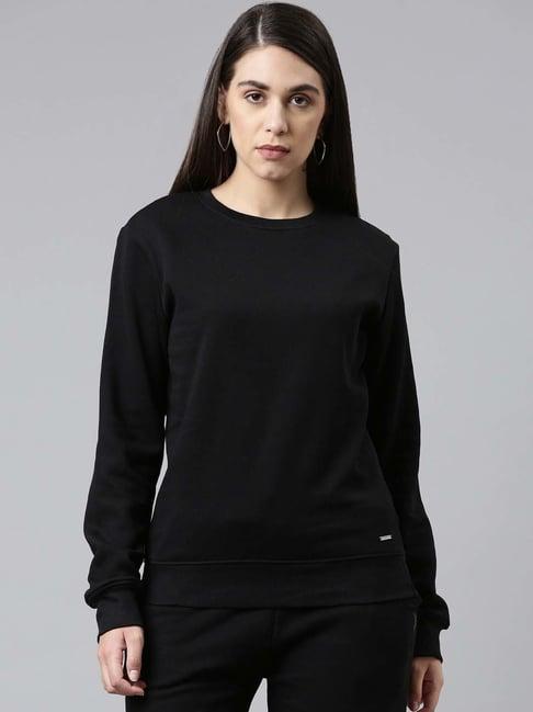 twin birds black regular fit sweatshirt