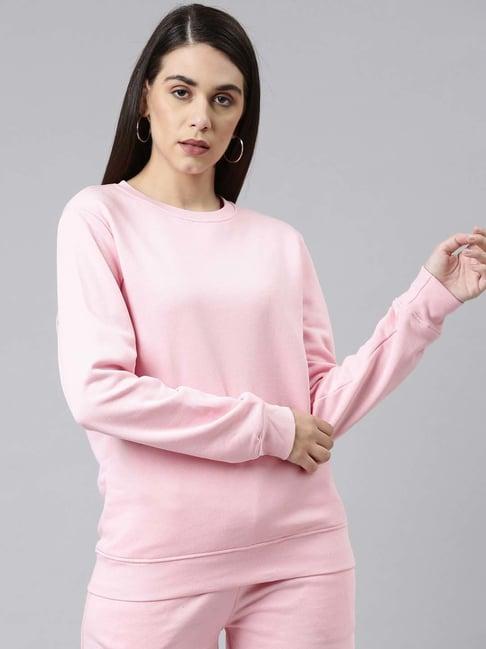 twin birds pink regular fit sweatshirt