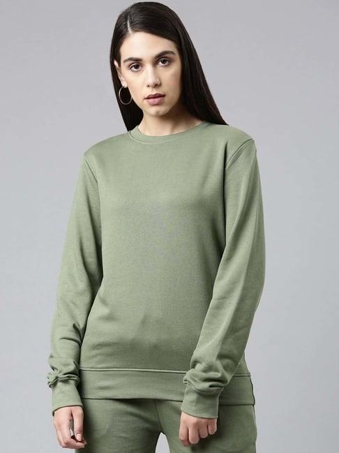 twin birds green regular fit sweatshirt