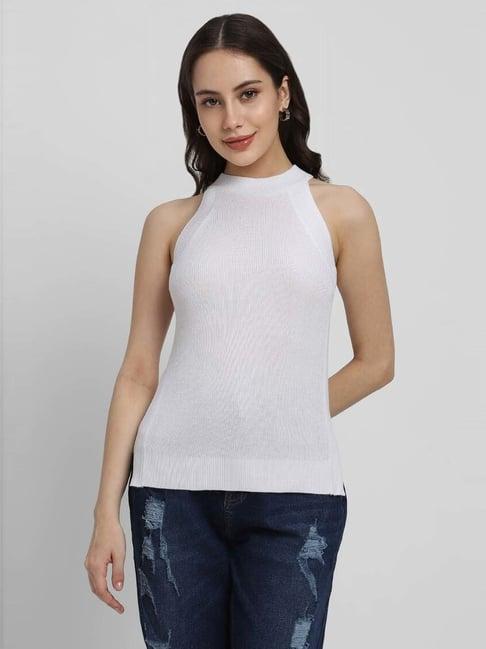 forever 21 white regular fit top