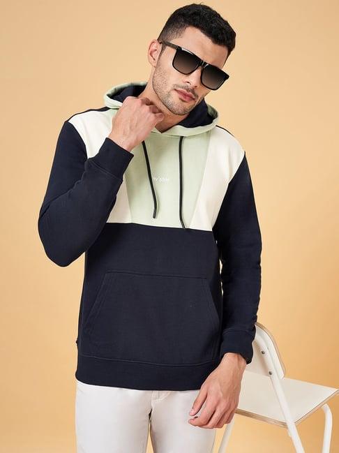 byford by pantaloons navy slim fit hooded sweatshirt