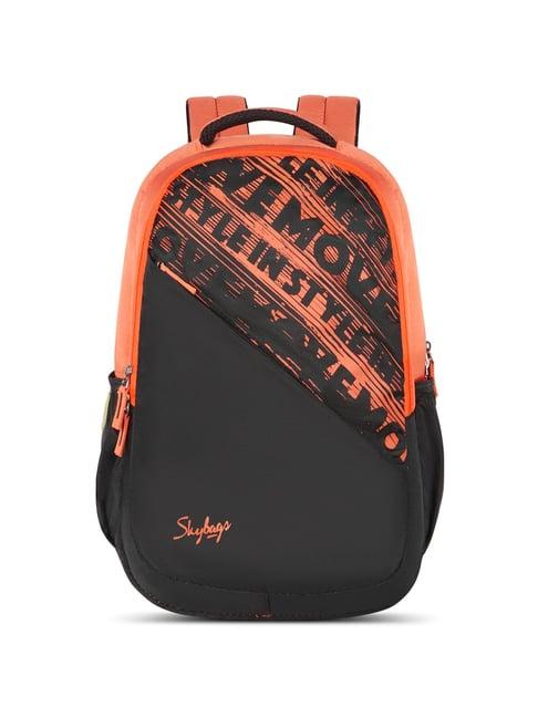 skybags fuse plus 02 orange polyester printed laptop backpack - 22 ltrs