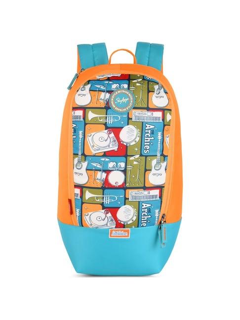 skybags archies 01 teal polyester printed backpack - 15 ltrs