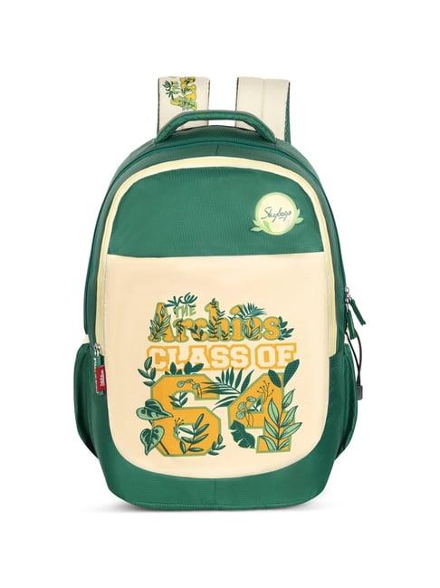 skybags archies 02 olive polyester printed backpack - 32 ltrs