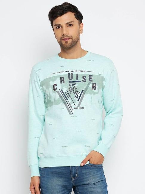 duke green regular fit printed sweatshirt