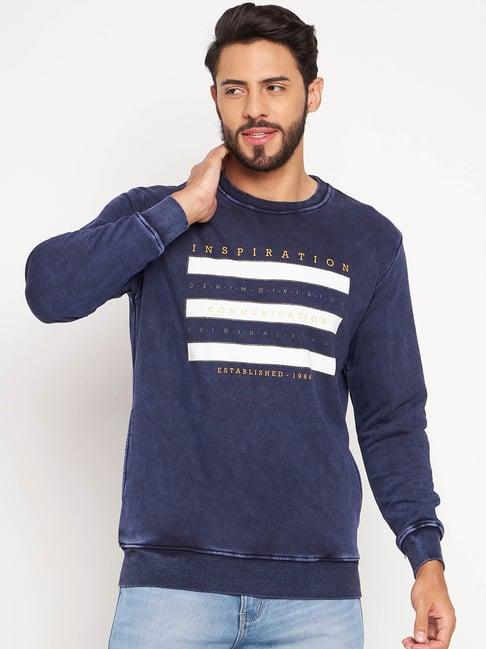 duke indigo regular fit printed sweatshirt