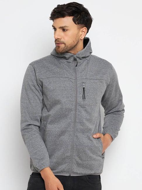 duke mid grey regular fit hooded sweatshirt