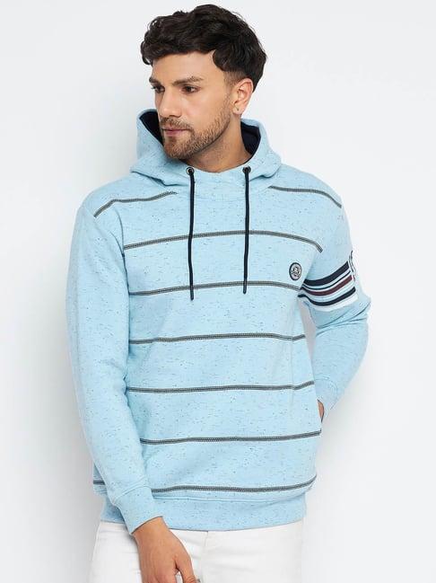 duke sky hairy regular fit striped hooded sweatshirt