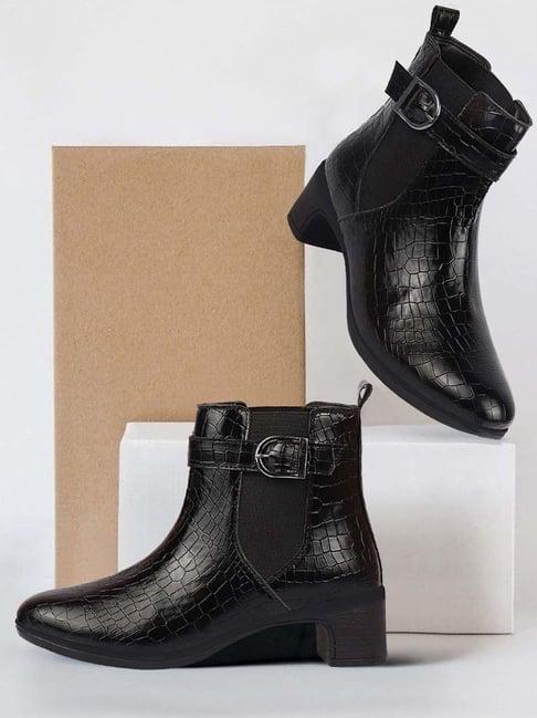 fausto women's black chelsea boots