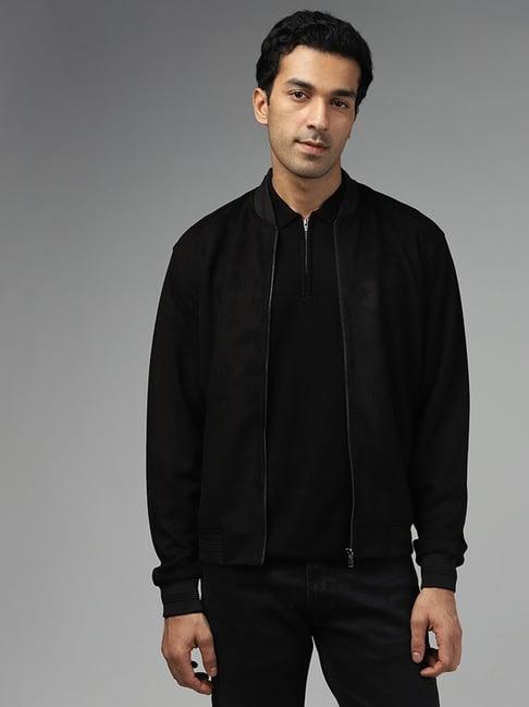 ascot by westside solid black relaxed fit jacket