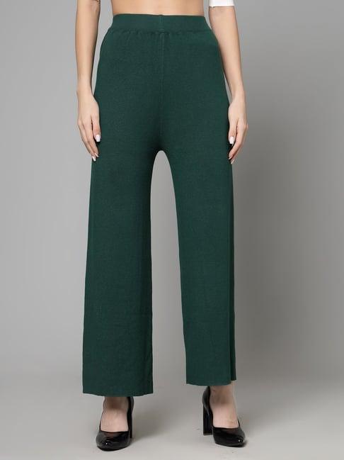 mafadeny green regular fit mid rise palazzos