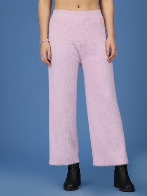 mafadeny mauve regular fit mid rise palazzos