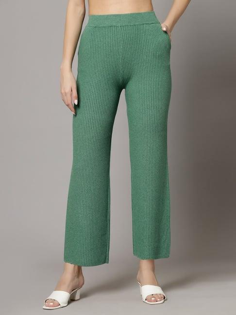 mafadeny green regular fit mid rise palazzos