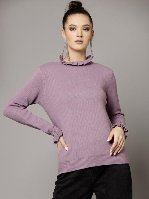 mafadeny mauve textured sweater