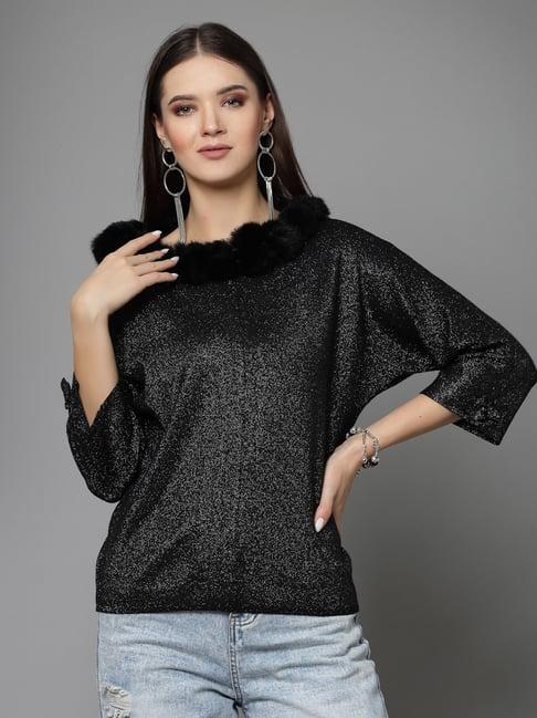 mafadeny black regular fit sweater