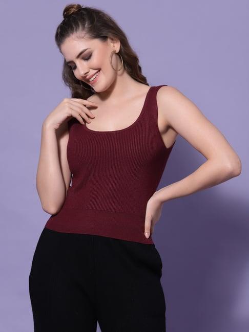 mafadeny wine regular fit crop pullover