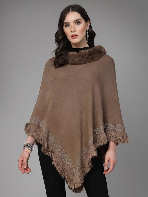 mafadeny brown poncho