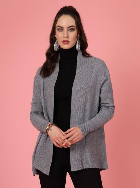 mafadeny grey textured shrug