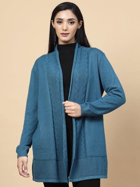 mafadeny teal long shrug