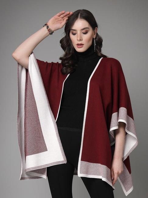 mafadeny maroon poncho