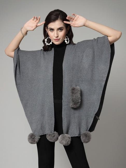 mafadeny grey poncho