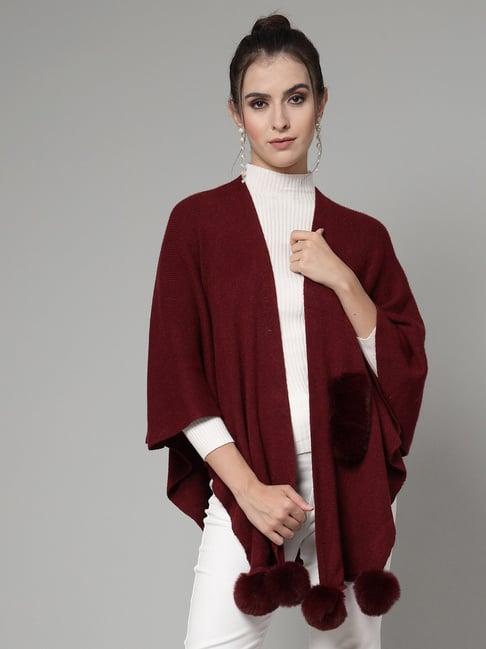 mafadeny maroon poncho