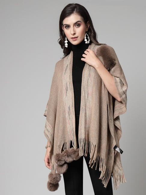 mafadeny beige poncho