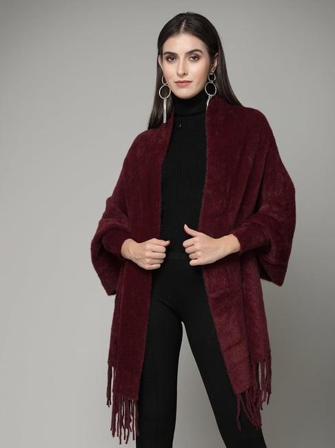 mafadeny maroon poncho